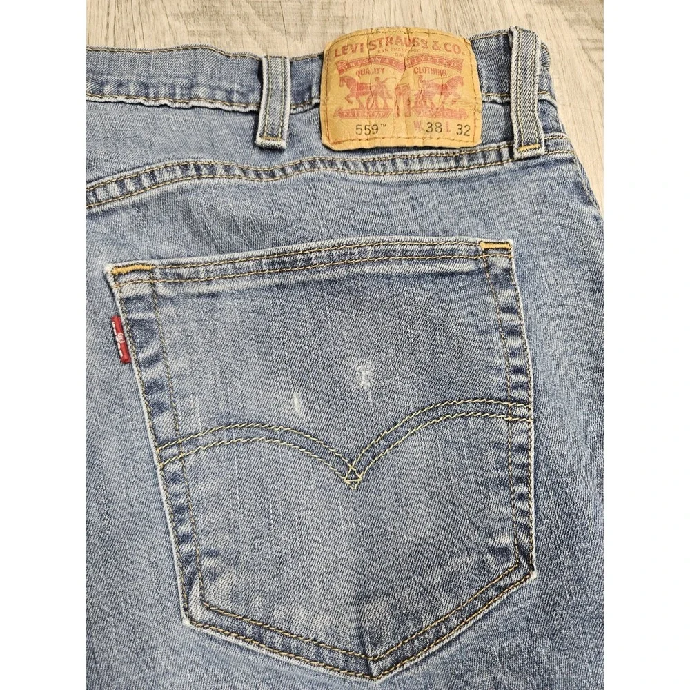 Levi's 559 Mens 38x32 Jeans Relaxed Straight Leg Blue Denim Pants Casual